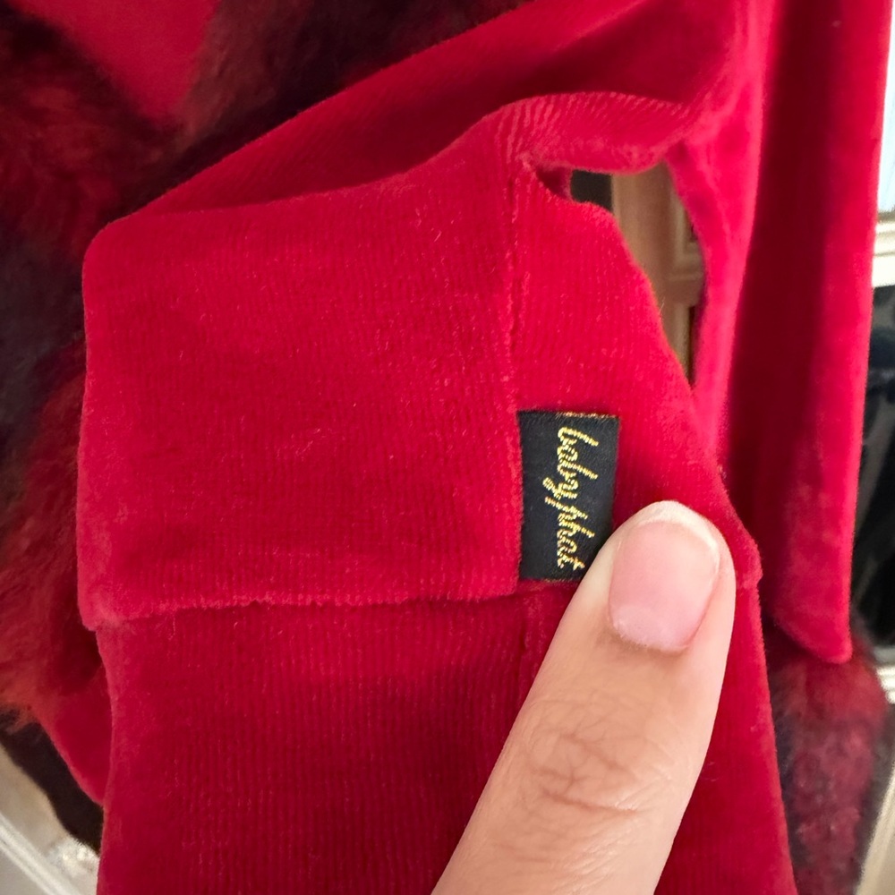 Vintage super rare 90s/00s y2k Baby Phat red velour fur trim top - Picture 6 of 6